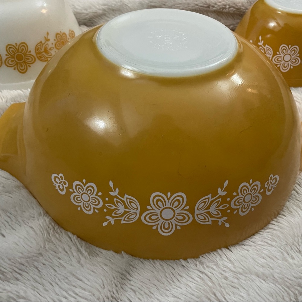 Vintage Yellow Floral Mixing Bowl